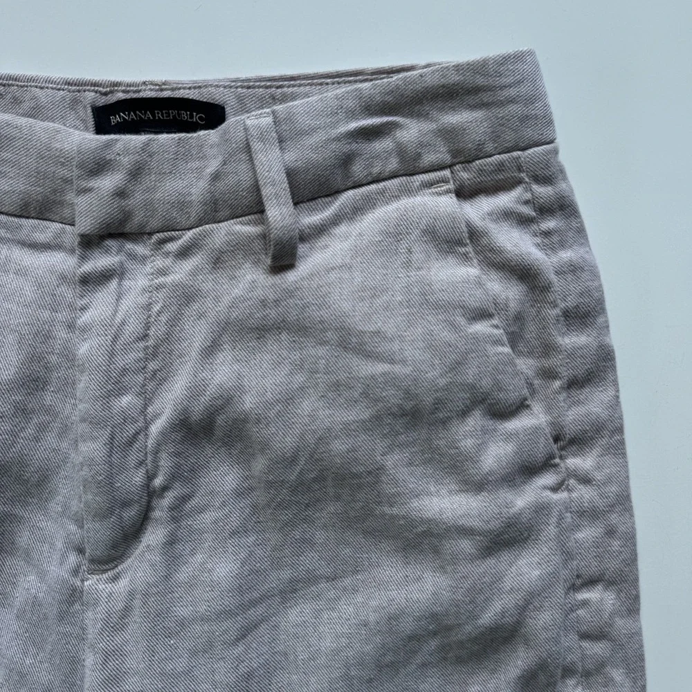 BANANA REPUBLIC Slim Wide-Leg Linen Cotton Cropped Pant Womens‎ 4